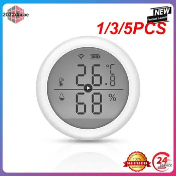 1/3 /5ШТ Умный термометр Tuya ZigBee для дома, датчик температуры и влажности в помещении с ЖК-дисплеем, приложение, голосовое управление Alexa