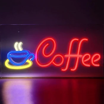 1 шт. Кофейная вывеска с питанием от USB, светодиодный фонарь для кемпинга, светодиодная вывеска для декора стен Ресторана, бара отеля, свадебной вечеринки 01