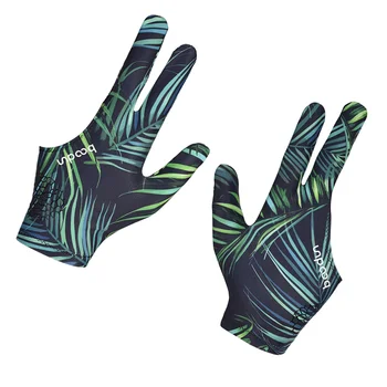 1 шт. перчатка на 3 пальца, Высокоэластичная противоскользящая бильярдная перчатка, Дышащая снукерная перчатка (листья), кий