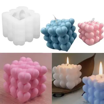 1 шт., форма для изготовления смолы в форме кубического шара, Силиконовая форма для мыла в форме кубического шарика, форма для свечи в форме сердца, форма для мыла ручной работы для Diy