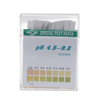 100 полосок бумаги со щелочной кислотой PH 4,5-9, Лакмусовая бумажка для анализа воды и слюны R7UA