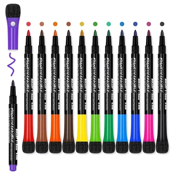 12 цветов ленты, магнитный маркер для белой доски, детская стираемая ручка для разметки на водной основе, ластик, Студенческая ручка для рисования, канцелярские принадлежности