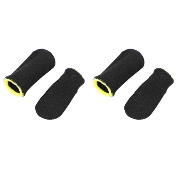 18-контактные накладки на пальцы из углеродного волокна для мобильных игр PUBG, накладки на пальцы для экрана, черно-желтые (32 шт.)