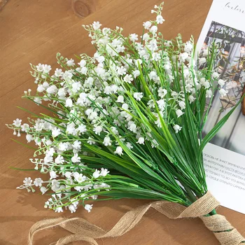 1шт Искусственные цветы Ландыш, Искусственный пластиковый цветок, букет невесты, Свадебный декор для дома, Flores Реквизит для фотосъемки