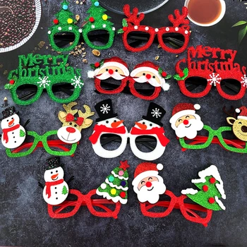 1шт Рождественские очки для взрослых и детей Рамка Санта Снеговик Елочные очки для рождественского украшения 2023 С Новым Годом Поставка Очков