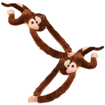 2 предмета, плюшевая игрушка-животное Гиббон, детская занавеска, набитая Длиннорукая обезьяна, фотоэлектрические бархатные куклы, животные-дети