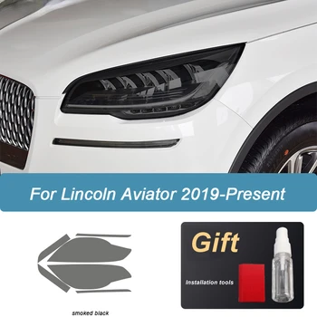 2 шт. Защитная пленка для автомобильных фар для Lincoln Aviator 2019 2020 2021, виниловая пленка с дымчато-черным оттенком, прозрачная наклейка из ТПУ