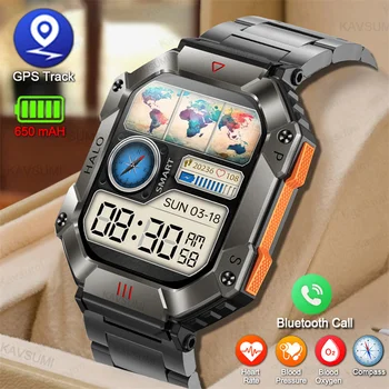 2023 GPS компас Смарт-часы мужские для Xiaomi Android IOS Часы Аккумулятор 650 мАч IP68 Водонепроницаемый Bluetooth Вызов Спортивные умные часы