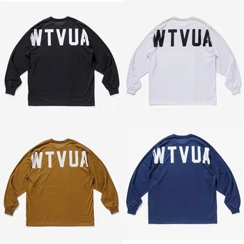 2023 WTAPS WTVUA футболка с буквенным принтом на спине, футболки с длинными рукавами, силуэтные нижние рубашки TX890