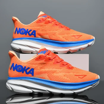 2023 Амортизирующие Оранжевые кроссовки для бега Унисекс Модная Сетчатая Дышащая мужская спортивная обувь для бега Женские повседневные кроссовки
