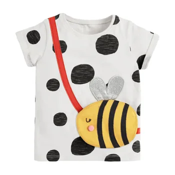 2023 Милая футболка для маленьких девочек из хлопка Little Bee, новая модная футболка, мягкая и комфортная для детей 2-7 лет