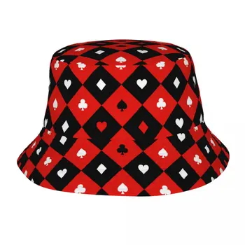 2023 Мужчины Женщины Летняя Шахматная доска Для покера с бриллиантами Панама Боб Рыбацкая шляпа Для путешествий на открытом воздухе Солнцезащитный козырек Модная Панама
