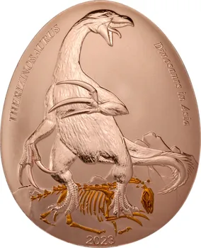 2023 Серия динозавров Самоа 7-Серповидный дракон 20 очков, частично позолоченная Изогнутая поверхность в форме яйца, Изысканная Памятная монета