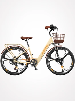 26-дюймовый электрический велосипед нового национального стандарта с литиевой батареей, легкий женский велосипед для поездок на работу