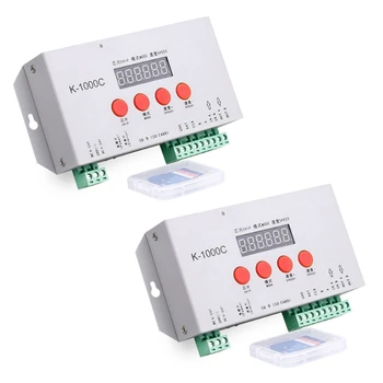 2X Контроллер K-1000C K1000C WS2812B WS2811 APA102 T1000S WS2813 светодиодный программный контроллер 2048 пикселей DC5-24V