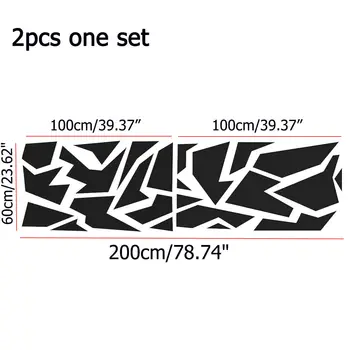2шт DIY Нерегулярные наклейки для укладки боковых сторон спортивного гоночного автомобиля, наклейки с виниловой графикой