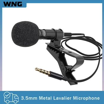 3,5 мм Мини-микрофон, конденсаторный Петличный микрофон с зажимом на лацкане, для телефона, портативного мини-стереосистемы с удлинительным кабелем длиной 2 м