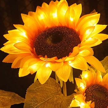 3 Головки светодиодной солнечной имитации Подсолнечных фонарей Сад, газон, ночные огни, Ландшафтная лампа, домашние декоративные цветочные светильники