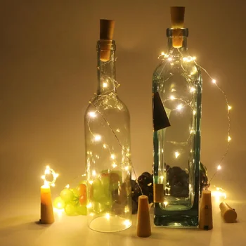 30 шт., светодиодная пробка, гирлянда, винная бутылка, Рождественское украшение, украшение для вечеринки, пробка для бутылки, медная проволока, светильник