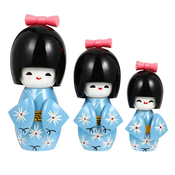 3шт Usaburo Современные Японские Кокеши Русские Матрешки Японские Куклы для девочек Наборы для укладки дерева Подарок на День Рождения