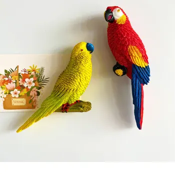 4 шт./компл. Креативные магниты на холодильник с попугаем из смолы, наклейки с животными для детей раннего возраста, магниты для сообщений