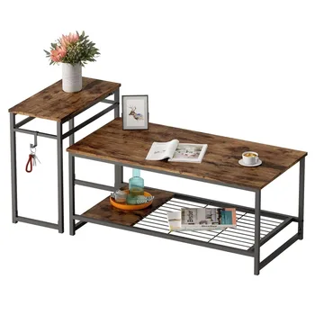 41,7-дюймовый журнальный столик и приставной столик в деревенском стиле, мебель для гостиной, приставной столик, Модный и практичный обеденный стол для гостиной