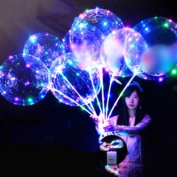5 шт. светящихся шаров Bobo для вечеринки, Прозрачные светодиодные шары с подсветкой, мигающие светящиеся шары, украшение рождественской вечеринки