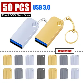 50ШТ Супер мини металлический USB флэш-накопитель 3.0 128 ГБ 64 ГБ 32 ГБ флэш-накопитель портативная карта памяти Флешка для хранения флэш-диск в подарок