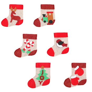 6 Шт. Рождественские носки, подвесные украшения на елку, уличный декор, украшения для вечеринок, детская подвеска, уличные принадлежности