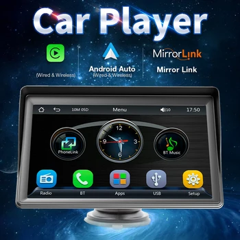 7-дюймовое автомобильное радио HD 1024P Беспроводной Carplay Android Auto MP5 Плеер Сенсорный экран, совместимый с Bluetooth Mirrorlink Видео заднего вида