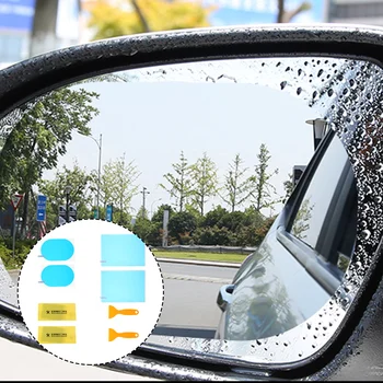 8 шт. Непромокаемая пленка для автомобиля, защитное зеркало заднего вида с антибликовым покрытием, наклейки для домашних животных против запотевания