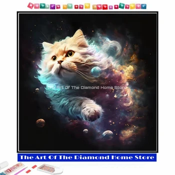 AB Drill Fantasy Cat Коллекция Алмазных Картин Cat Starry Night 5D DIY Мозаика в готическом Стиле Абстрактное Животное Полная Вышивка