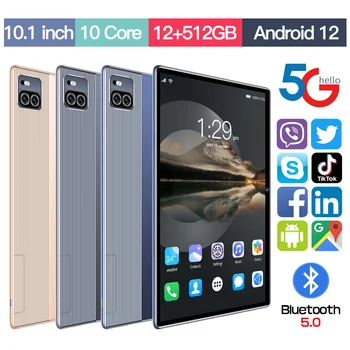 Android 12 Планшет X101 8000mAh GPS 10-ядерный Google Play WIFI Pad 12 512 ГБ Две SIM-карты 48 Мп Горячая Распродажа ноутбука 10,1-дюймовый ПК