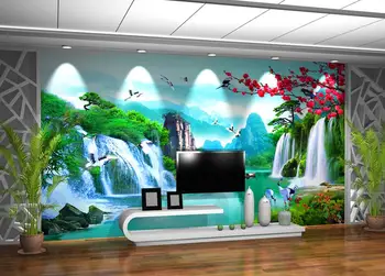 beibehang Пользовательские настенные обои, домашний декор, Водопад, Природа, пейзаж, Фотообои для гостиной, 3D наклейки на стены