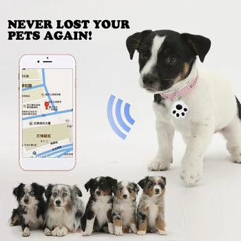 Bluetooth Брелок для защиты домашних животных от потери Умный GPS Локатор собаки Сигнализация Ошейник Трассировщик