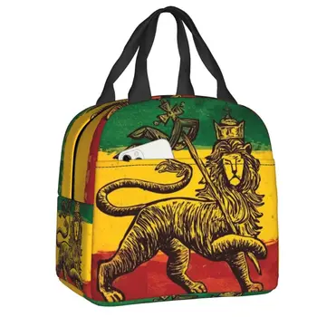Bolsa de almuerzo personalizada con bandera de Rasta y León de Judá, fiambreras con aislamiento térmico para niños, escuela, hom
