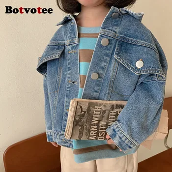 Botvotee / 2023, Осенняя куртка для девочек, Верхняя одежда, Милая куртка для малышей от 0 до 12 месяцев, Короткая Стильная Джинсовая одежда, Детское пальто