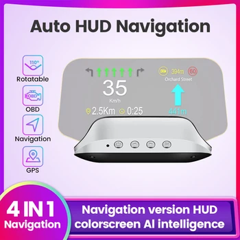 C3 Автоматическая навигация HUD Автомобильный головной дисплей Цифровой проектор скорости Охранная сигнализация Обновленная версия OBD2 Температура масла Давление турбонаддува