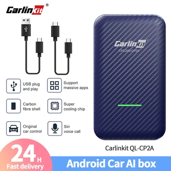 Carlinkit QL-CP2A WiFi для Android Auto Box, совместимый с Bluetooth Мультимедийный видеоплеер 5.0, подключаемый к беспроводной сети, Подключи и играй