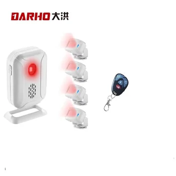 DarhoWelcome Chime Беспроводная домашняя безопасность 4шт Инфракрасный датчик движения + 1шт комплект тревожного звонка Детектор входа в дверь