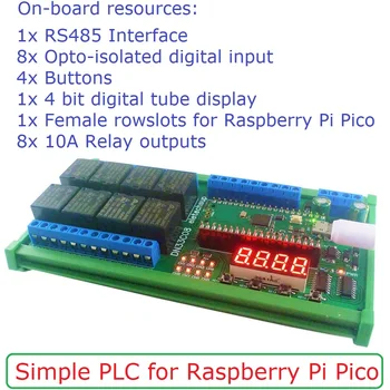 DC 12V 24V 8ch Многофункциональный Таймер Задержки RS485 Modbus Релейный Модуль для Raspberry Pi Pico Simple Open PLC Python C ++