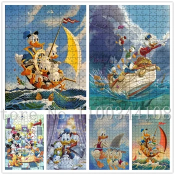 Disney Donald Duck Jigsaw Puzzle Мультфильм Аниме Diy Декомпрессионные игрушки Imagine Игрушки для обучения в раннем детстве, Украшения для дома