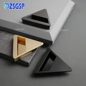 DZSGSP Современная скрытая ручка с треугольными прорезями из цинкового сплава, пряжка для татами, дверные ручки для шкафа в скандинавском стиле, Встроенные тяги для шкафа