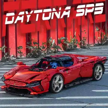 FIT 42143 Daytona SP3 Суперкар Технический Строительный блок Кирпичи Феррарированные модели Игрушки для детей Мальчиков девочек Рождественские подарки на День рождения