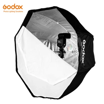 Godox 120 см/47,2 дюйма Портативный восьмиугольный софтбокс, зонт, зеркальный отражатель для студийной стробоскопической вспышки Speedlight