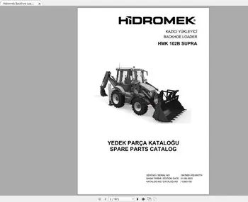 Hidromek Machinery Обновлен 08.2023 Каталог запасных частей PDF
