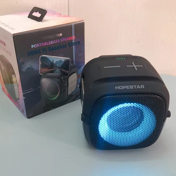 HOPESTAR Party One Мини-портативный Bluetooth-динамик, мощный сабвуфер, подставка для мобильного телефона, FM-игровая водонепроницаемая колонка