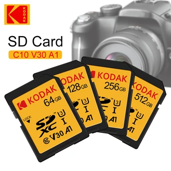 Kodak Профессиональная SDXC-Карта 64 ГБ 128 ГБ 256 ГБ 512 ГБ 16 ГБ 32 ГБ SDHC SD-Карта Карта Памяти C10 Высокоскоростная 100 МБ/с. Для Nikon Canon