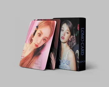Kpop Idol 55 шт./компл. Lomo Card YUQI (G) I-DLE I FEEL Альбом Открыток Новая Коллекция Подарков Для поклонников фотопечати