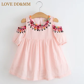 LOVE DD & MM, одежда для девочек, платья, Летнее Милое Удобное платье без бретелек с милым принтом, одежда принцессы, Детские костюмы